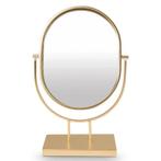 VT Wonen Mirror Oval On Stand 20.5x32 cm Gold | Spiegel op s, Ophalen of Verzenden, Nieuw