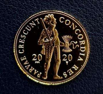 Gouden Enkele Dukaat 2020 met letter Z en goudbaar op zuid beschikbaar voor biedingen