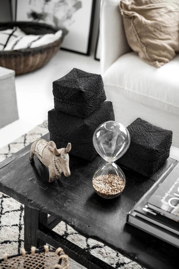De Kralenmand - Zwart - M, Huis en Inrichting, Woonaccessoires | Schalen en Manden, Verzenden
