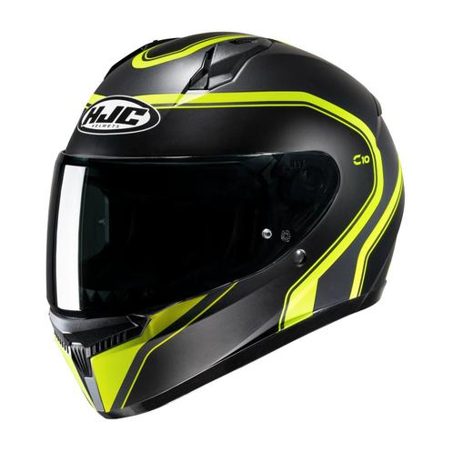 HJC C10 Elie Zwart Geel Integraalhelm, Motoren, Kleding | Motorhelmen, Heren, Nieuw met kaartje, HJC, Integraalhelm, Verzenden