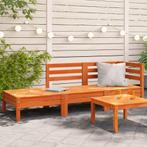 vidaXL Tuinbank 3-zits massief grenenhout wasbruin, Tuin en Terras, Tuinsets en Loungesets, Verzenden, Nieuw