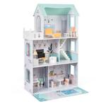 LIVSK Houten Poppenhuis - 17-Delige Meubelset - Voor Kindere, Kinderen en Baby's, Speelgoed | Speelkeukens, Verzenden, Nieuw