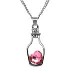 Fako Bijoux® - Ketting - Fles Met Hart - Roze, Verzenden, Nieuw