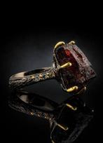 Granaat - Zilver - Ring - Raw Garnet