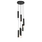 Design hanglamp zwart rond 7-lichts - Tuba, Nieuw, Overige materialen, Design, 75 cm of meer