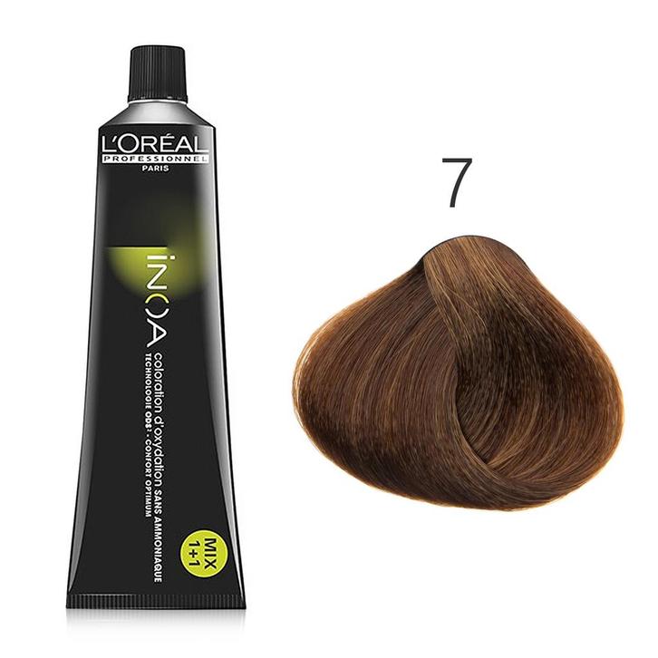 LOréal  INOA  7 Blond  60 gr, Sieraden, Tassen en Uiterlijk, Uiterlijk | Haarverzorging, Nieuw, Verzenden