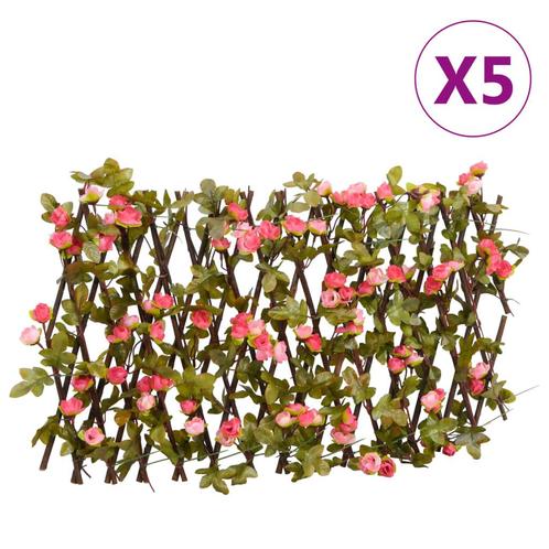 vidaXL Kunstplant klimop latwerk 5 st uittrekbaar 180x20 cm, Tuin en Terras, Schuttingen, Nieuw, Kunststof, Minder dan 1 meter