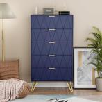 Commode - Dressoir - Ladekast - 60x34x110 cm - Donkerblauw -, Verzenden, Zo goed als nieuw