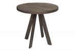 Massieve eettafel IRON CRAFT 80cm rond grijs mangohout, Ophalen of Verzenden, Nieuw