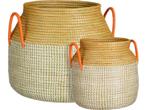 Mica Decorations Milou Opbergmand - Set van 2 - H43 x Ø50 cm, Huis en Inrichting, Woonaccessoires | Schalen en Manden, Verzenden