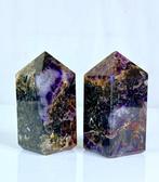 Auralite 23 Steen - Beauty Pair - Towers Obelisk - Hoogte:, Antiek en Kunst