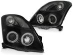 Koplampen Suzuki Swift 05-10 Angel eyes CCFL Zwart, Auto-onderdelen, Ophalen of Verzenden, Nieuw