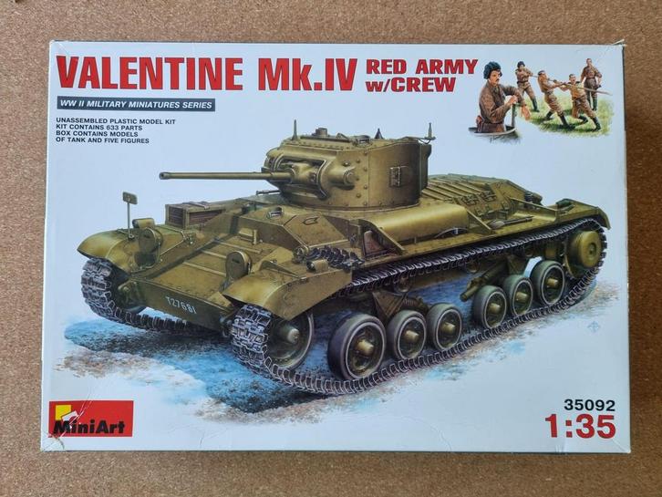 MiniArt 35092 Valentine Mk.IV Red Army + crew 1:35, Hobby en Vrije tijd, Modelbouw | Auto's en Voertuigen, Verzenden
