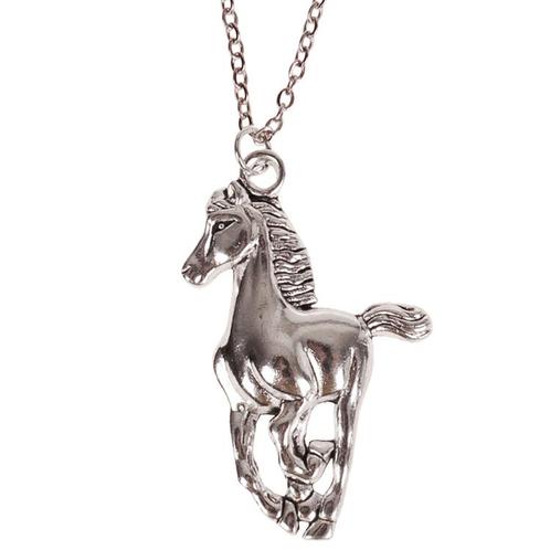 Ketting Zilverkleurig 55cm - Hanger Paard zilverkleurig 4x2,, Sieraden, Tassen en Uiterlijk, Kettingen, Nieuw, Ophalen of Verzenden