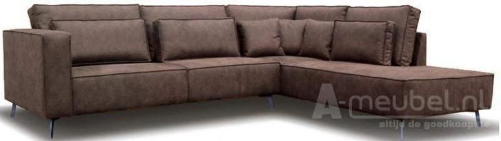 Hoekbank Groede - hoekbanken - Taupe, Huis en Inrichting, Banken | Bankstellen, Nieuw, Leer