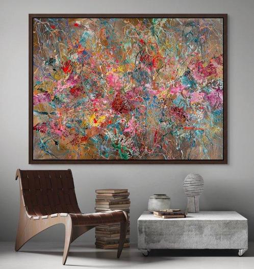 Ivanka Matiss - Pink landscape N.9 XL, Antiek en Kunst, Kunst | Schilderijen | Modern