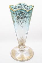 Moser & Söhne Art Nouveau Hand-painted Enamelled Glass Vase