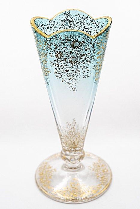 Moser & Söhne Art Nouveau Hand-painted Enamelled Glass Vase, Antiek en Kunst, Antiek | Glas en Kristal