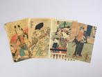 Kabuki & Bijin Ukiuo-e Prints - Kumagai Jinya, Nue, Shin, Antiek en Kunst