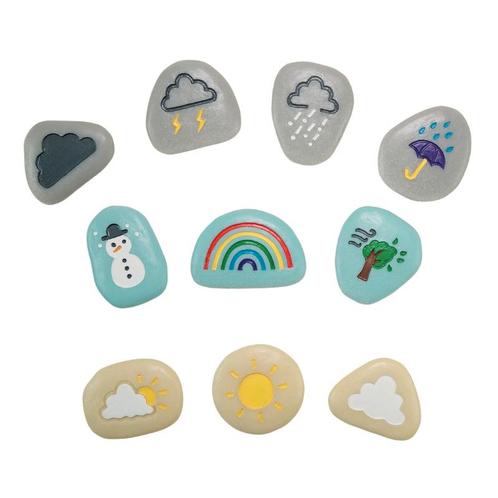 Sensorische stenen met weerssymbolen 10 stuks - Yellow Door, Kinderen en Baby's, Speelgoed | Educatief en Creatief
