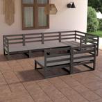 vidaXL 7-delige Loungeset massief grenenhout grijs, Tuin en Terras, Tuinsets en Loungesets, Verzenden, Nieuw, Loungeset