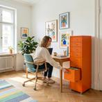 Kantoorkast Kökar op wielen 109x28x41 cm oranje [en.casa], Verzenden, Nieuw in verpakking