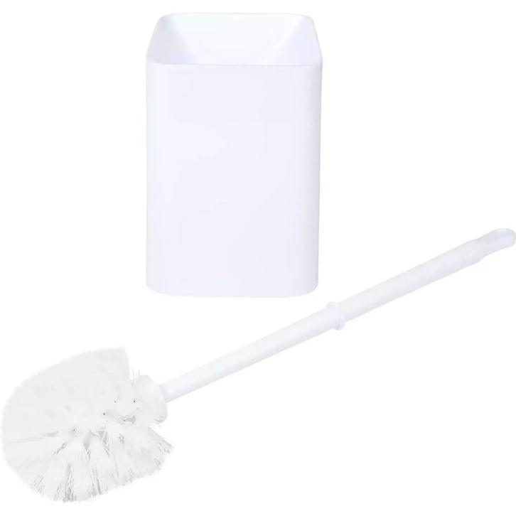 Benson Wc borstelset - Vierkante houder - Kunststof - Wit..., Doe-het-zelf en Verbouw, Sanitair, Nieuw, Ophalen of Verzenden