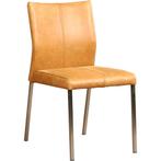 Leren eetkamerstoel Basic - Vintage Cognac (cognac) - Poten, Huis en Inrichting, Overige kleuren, Leer, Ophalen of Verzenden, Eén