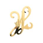 Gouden letter broche; letter H (vintage, gouden broche), Ophalen of Verzenden, Gebruikt, Overige kleuren, Goud