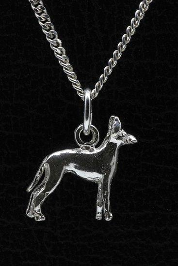 Zilveren Black and tan toy terrier ketting hanger - klein, Sieraden, Tassen en Uiterlijk, Kettinghangers, Verzenden