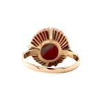 Vintage ring met bloedkoraal 12 krt, Sieraden, Tassen en Uiterlijk, Ophalen of Verzenden, Nieuw