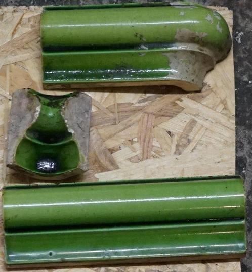 Art Deco Tegel (10) - 3 plinten + 5 afscheurstroken + 2, Antiek en Kunst, Antiek | Glas en Kristal