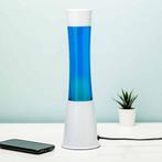 Lavalamp wit met blauwe vloeistof en mint lava, Verzenden, Nieuw