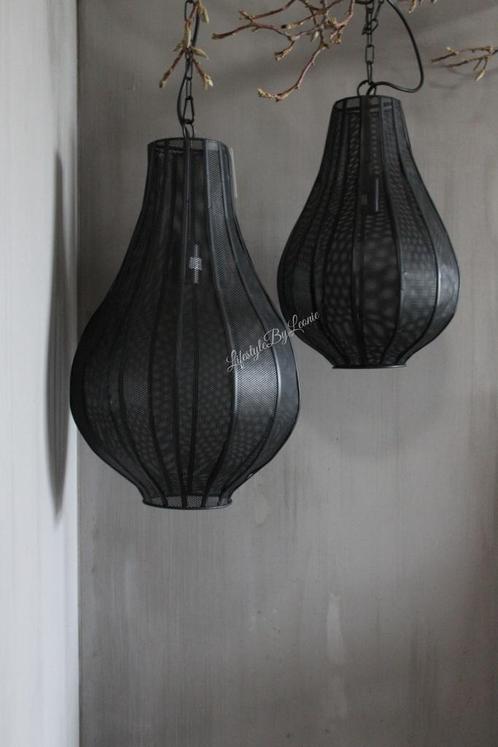 Zwart metalen hanglamp Micha 50 cm, Huis en Inrichting, Lampen | Overige, Nieuw, Ophalen of Verzenden