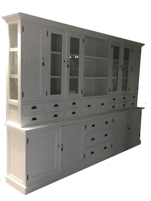 Buffetkast wit Delft XL 300cm met 20 laden, Huis en Inrichting, Kasten | Buffetkasten, Ophalen of Verzenden