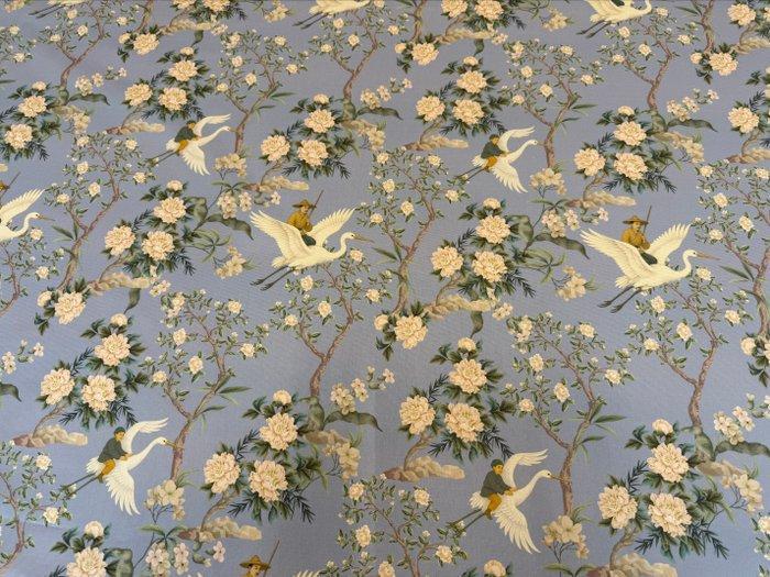 Het Hemelse Tuin der Witte Reigers - Meubelstof - 3 m - 2.8, Antiek en Kunst, Antiek | Kleden en Textiel