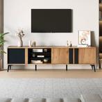 Bruin Lowboard TV-Meubel 180 cm – Geschikt voor TV’s tot 80, Huis en Inrichting, Kasten | Overige, Verzenden, Nieuw