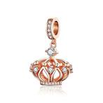 Vibes by Kay | Kroon Bedel Hangende Charm Rose Goud met Zirk