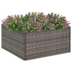 vidaXL Plantenbak 80x80x40 cm poly rattan grijs, Tuin en Terras, Bloembakken en Plantenbakken, Kunststof, Verzenden, Nieuw, 60 tot 100 cm