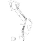 LED Klemlamp - Trion Tajin - E27 Fitting - Glans Wit -, Ophalen of Verzenden, Nieuw, Metaal