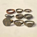romain mediëval Brons Ring - Loting 9 ringen (Zonder