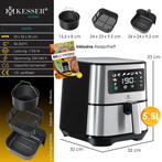 KESSER® RVS Airfryer XXL - 5,5L - Heteluchtfriteuse - 1700W, Verzenden, Nieuw