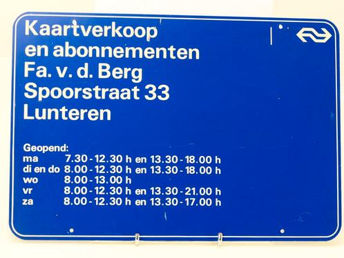 NS Kaartverkoop en abonnementen Fa. v. d. Berg Spoorstraa..., Verzamelen, Spoorwegen en Tramwegen, Overige typen, Gebruikt, Ophalen of Verzenden