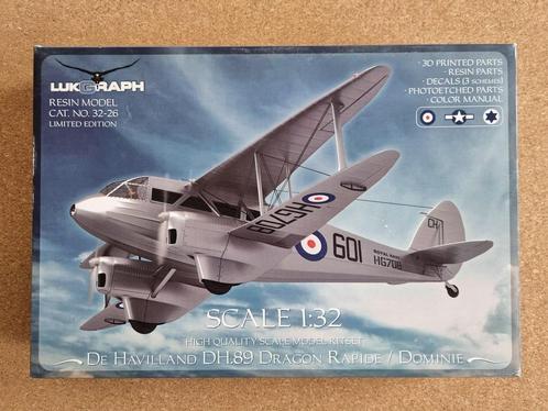 Lukgraph 32-026 De Havilland DH.89 Dragon Rapide/Dominie, Hobby en Vrije tijd, Modelbouw | Vliegtuigen en Helikopters, Verzenden