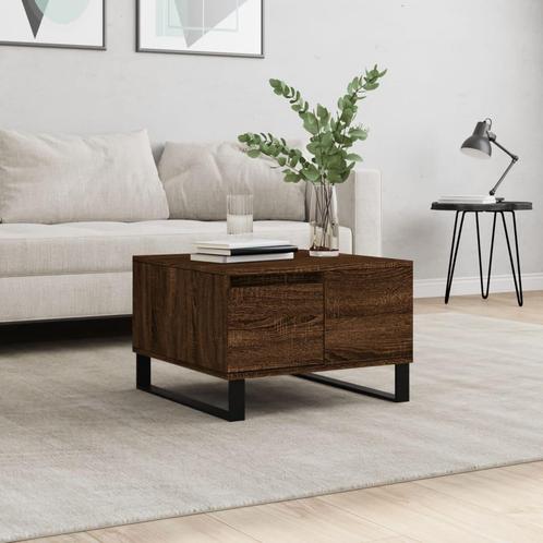 vidaXL Salontafel 55x55x36,5 cm bewerkt hout bruin, Huis en Inrichting, Tafels | Salontafels, 50 tot 100 cm, Nieuw, Overige houtsoorten