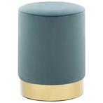 vidaXL Kruk fluweel lichtblauw en goudkleurig, Verzenden, Nieuw, Blauw