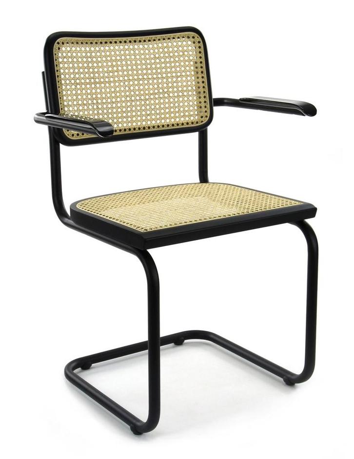 Workliving Bas Eetkamerstoel - Rotan Design Zwart - Met, Huis en Inrichting, Stoelen, Eén, Nieuw, Hout, Metaal, Riet of Rotan
