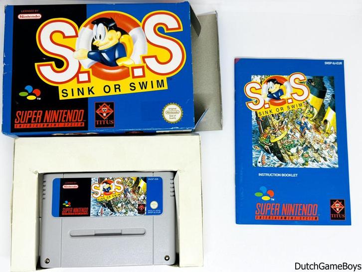 Super Nintendo / Snes - S.O.S. - Sink Or Swim - EUR, Spelcomputers en Games, Games | Nintendo Super NES, Gebruikt, Verzenden