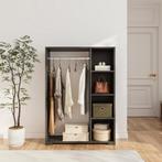 Kledingkast 123x90x30 cm Nesbyen antraciet [en.casa], Verzenden, Nieuw