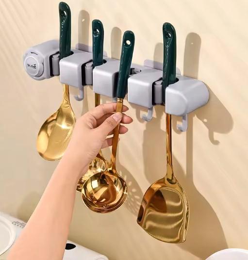 Bezem en Mop Wandhouder – Organizer met Haken, Zonder Boren, Huis en Inrichting, Keuken | Keukenelementen, Nieuw, Verzenden